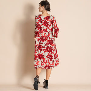 red cornflower romance dress