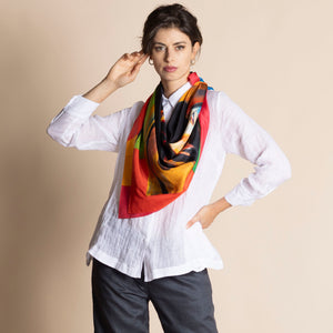 silk scarf - portrait girl