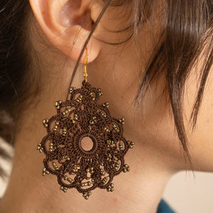 brown beaded earrings