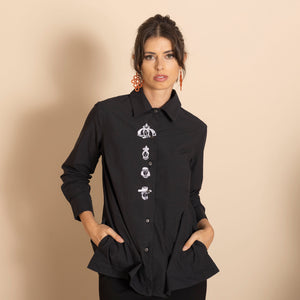 embroidered munkh trapeze shirt