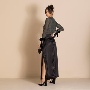 lola black tie skirt