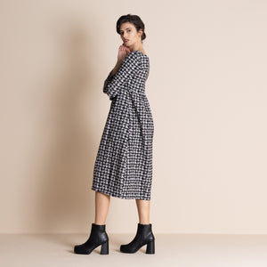 gisette houndstooth romance dress