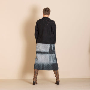textured shibori a-line skirt