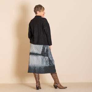 textured shibori a-line skirt