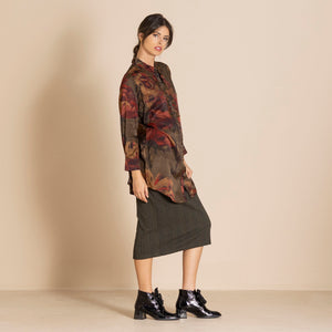 damask roses long austin shirt