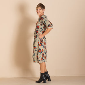 persimmon linen romance dress