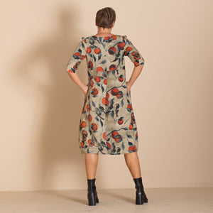 persimmon linen romance dress