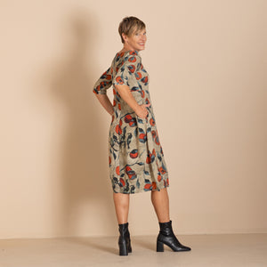persimmon linen romance dress
