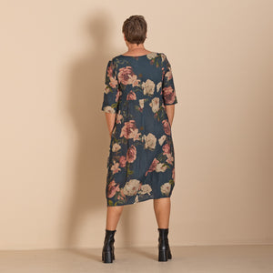 roses linen romance dress