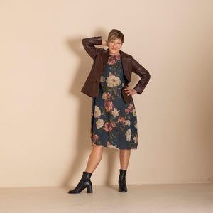 roses linen romance dress