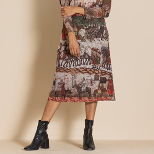 marco polo mesh a-line skirt