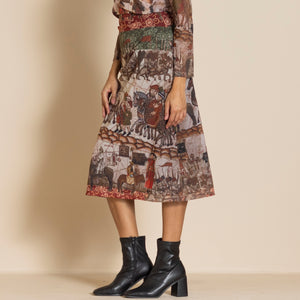 marco polo mesh a-line skirt