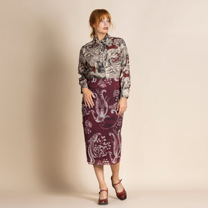 lyrebird tapestry skirt