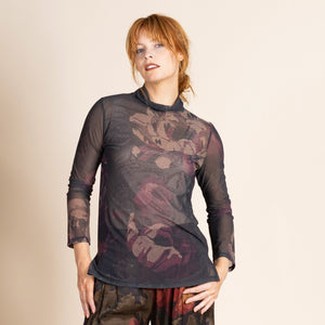 damask roses hi crew tee