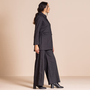 pinstripe equestrian coat