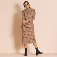 plaid / camel