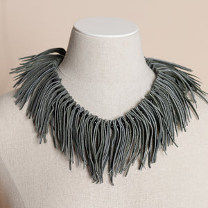 leather feather scarf necklace