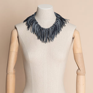 leather feather scarf necklace