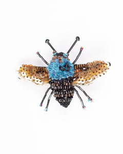 blue carpenter bee brooch