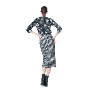houndstooth pencil skirt