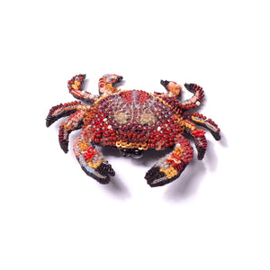 orange stone crab brooch