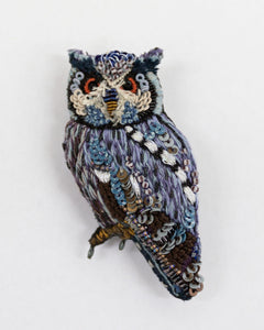southern white faced owl brooch
