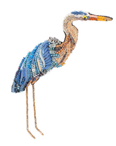 blue heron brooch